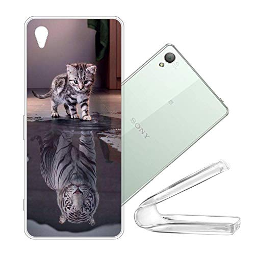 vingarshern Funda para Sony Xperia Z3 Carcasa Silicona Suave,TPU Gel Cover Protector,Ultra Fina Anti-Choque Estuches Cubierta Case Sony Xperia Z3 Funda Protectora,Gato-05