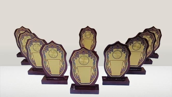 Wooden Momento Single Star 6.75 INCH OR 17.14 CM Size (Set of 10) Pcs Trophy (Medium)-picture-37