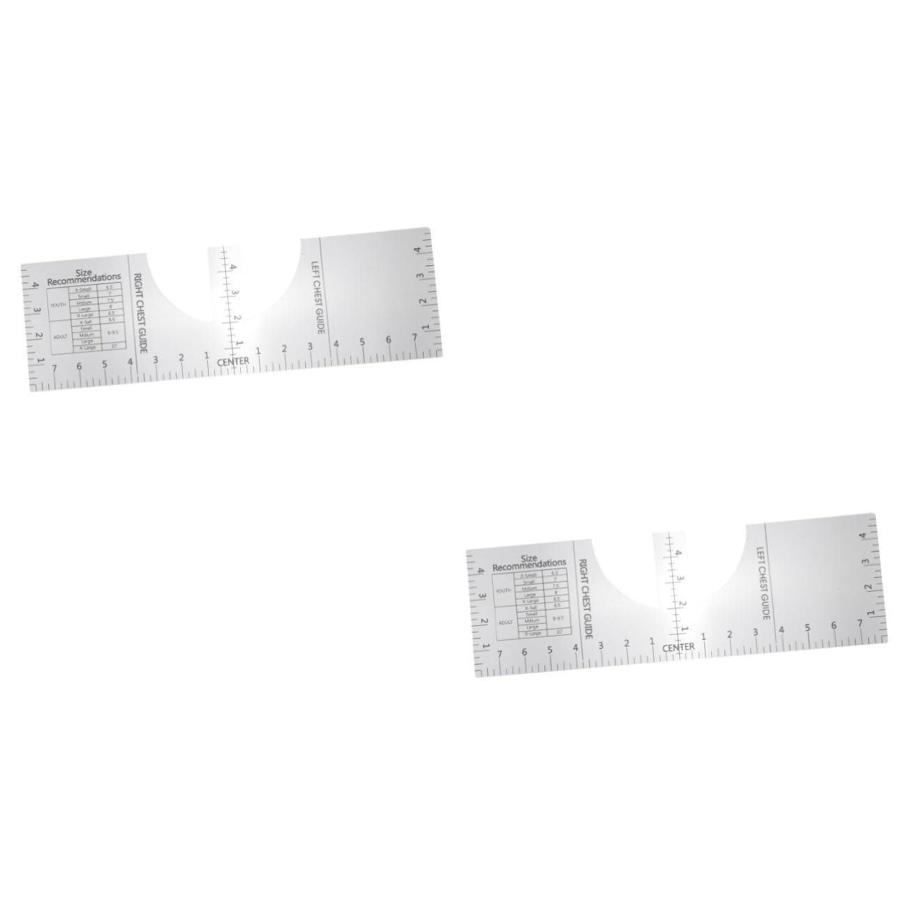 TEHAUX 2piezas Regla Alineadora De Camisetas Transparente Herramienta De Medición Para Sublimación y Vinilo Accesorios De Sastre