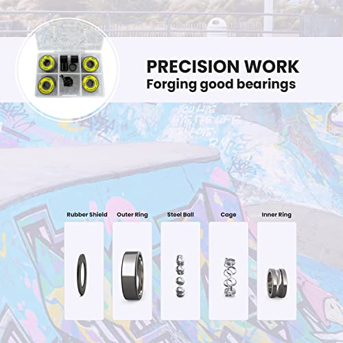 Upgrade Your Ride With Lotdannysof Premium Skateboard Bearings - Abec 9, Spacers, Washers, And Pro Longboard Bearings (Pack Of 8) #TOP4