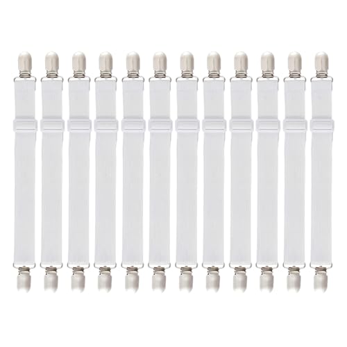 Sujetadores de sábanas – Solución de clip elástico de dos cabezales, retenedores de sábanas de agarre fuerte para una configuración suave de la cama, mantiene las fundas firmemente en un lugar de