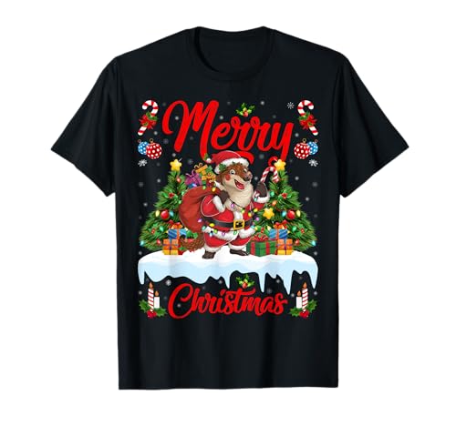 Pangolin Xmas Tree Lighting Santa Pangolin Christmas T-Shirt