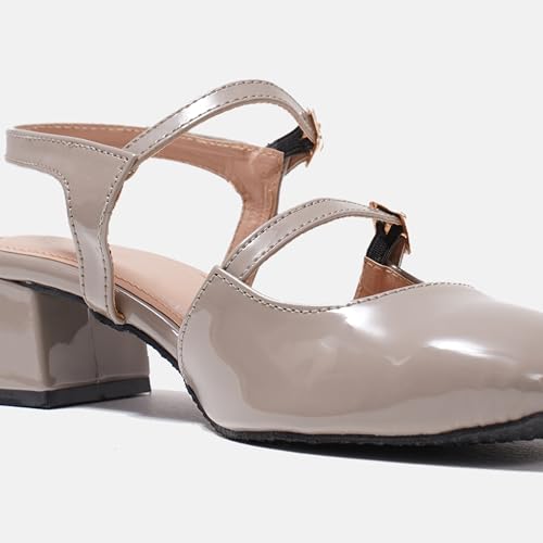 Image of JM LOOKS Women's Mary Jane Pumps, Chunky Low Block Heel, Double Adjustable Ankle Buckle Straps for Women & Girls