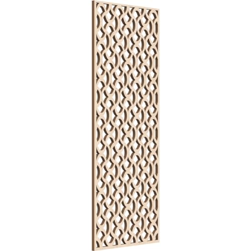 Image of Resort Decorative Pierced Fretwork Wood Wall Panels, 13 3 /8 inchW x 34 3 /8 inchH x 3 /8 inchT, Red Oak