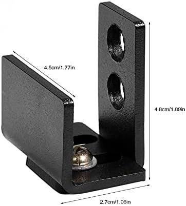 Miniatura 2 de Black Carbon Steel Sliding Barn Door Bottom Wall Mounted Floor Guide Home Furniture Door Roller Guide Swing Stopper with Screws