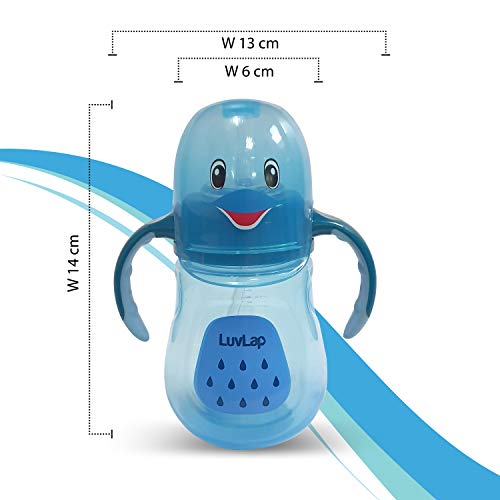 LuvLap-Little-Dolphin-Sipper-for-InfantToddler-280ml-Anti-Spill-Sippy-Cup-with-Soft-Silicone-Straw-BPA-Free-12m-Blue