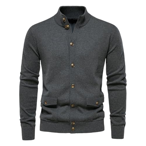 Suéter de punto para hombre ropa de otoño invierno negocios casual tejido monocolor