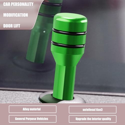 ZKFAR 4 PCS Car Modification Door Lock Buttons, 1.9 x 0.4In Waterproof Durable Metal Vehicle Door Lock Knob Pull Pin Covers, Universal Automotive Safety Door Lock Handle Accessories(Green) - Thumbnail 3