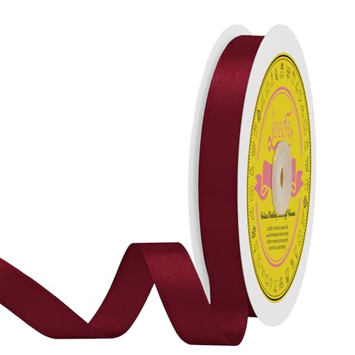 Image of Double Face Sherry Satin Ribbon 5 /8 inch X 50 Yards Polyester Sherry Ribbon for Gift Wrapping Very Suitable for Weddings Party Invitation Decorations and More