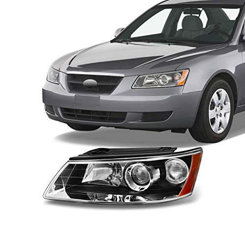 For Hyundai Sonata Black Bezel Projector Headlights Headlamps Front Lamps Driver Left Side Replacement