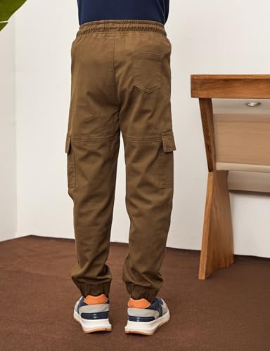 Image of Amazon Brand - Symbol Boy's Cotton Cargo Jogger | Elasticated Waistband and Cuff | Stretchable | Age 2-14 Years