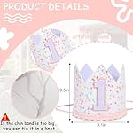 Pink Sprinkle 1st Birthday Crown for Girls - Soft Felt Costume Headwear with Colorful Dots Craftsmanship, Perfect for Princess Themed Birthday Decorations and Photo Props - Image 2