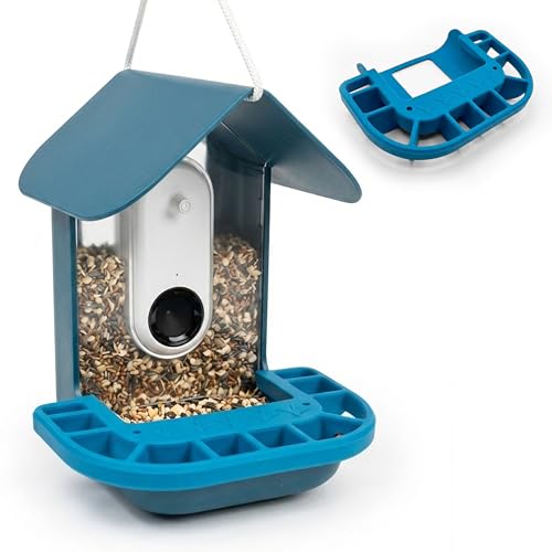 Tributary Brands - Silicone Perch Extender Compatible with Bird Buddy Feeder 9 Wide Platform Adds Space for Multiple Birds Weather-Resistant Birdbuddy Accessories (Light Blue)