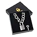 Padlock Necklace Stainless Steel Lover Heart Lock Collar Choker for Men Women Silver 16-20 inch