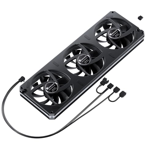 Image of JONSBO XA-360B PC Case Fan, Silent Computer Fan,Dual-Light Effect, Switch At Will,All-in-One, Single Frame Unit with3x120mm ARGB Fans,3Pin ARGB, Fan 2400RPM,28MM Thick,Black
