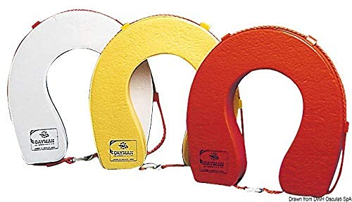 Bouée fer-à-cheval OSCULATI en PVC blanc avec sa version équipée complète