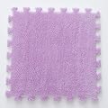 16 Pcs Plush Puzzle Foam Floor Mat Thick Interlocking Fluffy Tiles with Border Square Rug Split Joint Soft Climbing Carpet Mats for Room Floor, 12x12x0.4 Inch(Color:Light Purple)