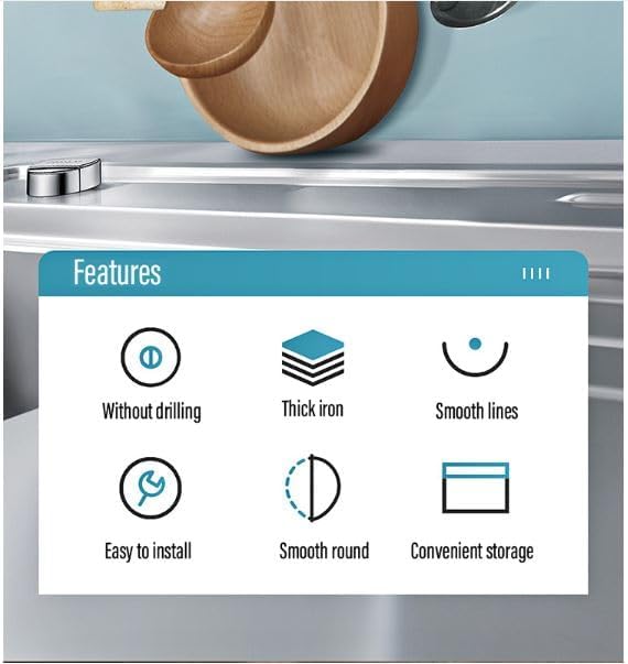 Miniatura 4 de Ganchos solares para debajo del gabinete para tazas, cucharas, servilletas, utensilios de cocina, cinturones y muchos más trabajos sin taladrar