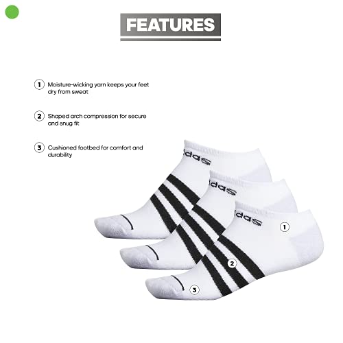 adidas Men's 3-Stripe 3-Pack No Show2