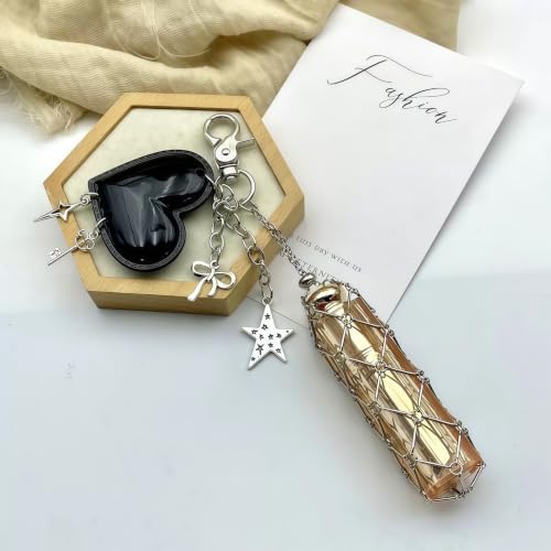 Fermoir en forme de cœur avec pendentif à facettes de sac