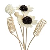 Yimisya 6PCS Reed Diffuser Sticks Set, Daisy Flower Fireless Aromatherapy Rattan Sticks Fragrance Di