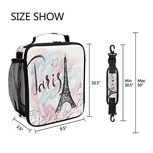 Uoyo Paris Eiffel Tower Kids Lunch Box, Romantic Lunch Bag For Girls Boys Insulated Lunchbox Reusable Cooler Bag Portable Thermal Meal Tote For Office Work Back To School #TOP4