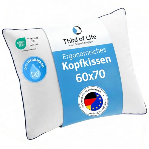 Kopfkissen 60x70 inSPIRO Premium Kissen von Schlafexperten entwickelt Ergonomisches Schlafkissen für Seitenschläfer Rückenschläfer Bauchschläfer Ideales HWS Nackenstützkissen Pillow made in EU