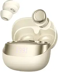 Fone de Ouvido para Dormir – Ultraleve, Confortável, Som Imersivo, Bateria Longa Duração (Marfim Dourado)