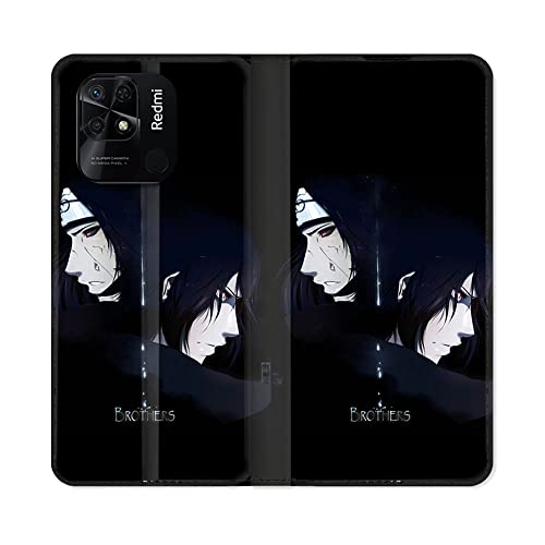 Funda libro Xiaomi Redmi 10C cartera de cuero tarjetero Naruto Itachi