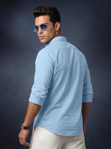 Image of Veirdo Men's Pure Cotton Utility Shirt | Full Sleeve Casual Button-Down with Dual Chest Pockets | Stylish & Comfortable Everyday Wear | Colors: Beige, Black, Maroon, Olive, Rust & White