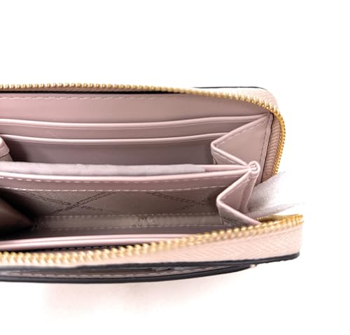 Image of Michael Kors Womens Jet Set Small Zip Around Card Case Vanilla /Soft Pink One Size
