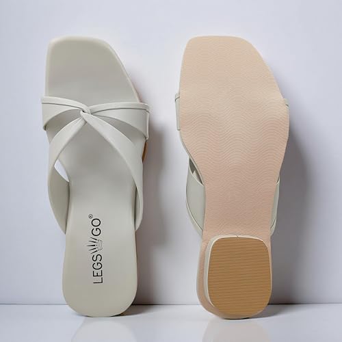 Image of LEGS GO Women's Lavender Flat Sandals with Crystal Strap | Comfortable Slip-On for Casual & Occasional Wear