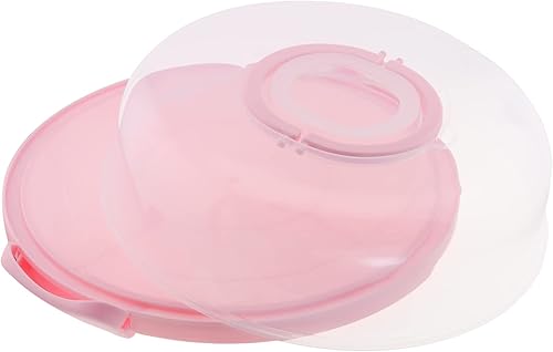 Miniatura 3 de Porta pasteles portátil de 12 pulgadas con tapa y magdalenas para tartas de galletas, para bodas, fiestas, baby shower, fiestas de Navidad (rosa)