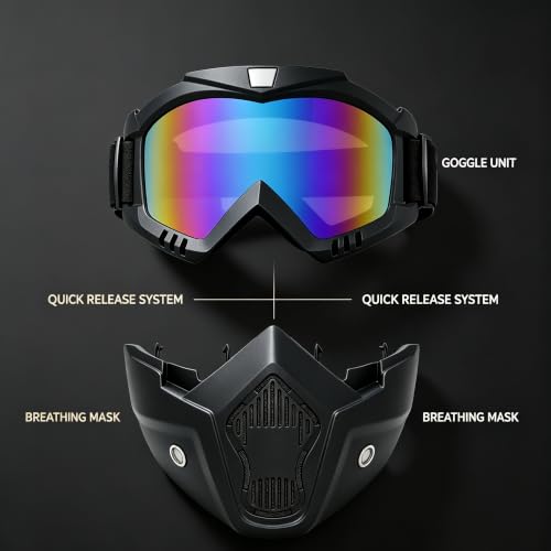 Image of Motorcycle Face Mask Full Face,Dirt Bike Goggles Motocross, ATV, Offroad, Riding Racing Goggles for Men Women