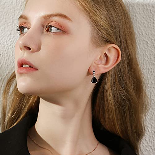 JOERICA 9 Pairs Stainless Steel CZ Dangle Earrings for Women Crystal Teardrop Earrings Set Multicolor Cubic Zirconia Birthstone Drop Earrings4