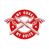 Wandtattoo „Meine Waffe, meine Regeln“, mit Zitaten, für Waffenladen, entfernbares Wanddekor, Kunstwand, Heimdekoration-XL-75x102cm-Red