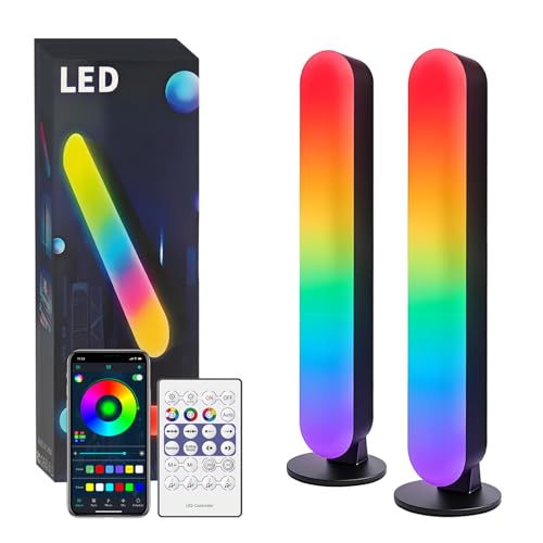 RGBデスクランプ ゲーミングランプ RGBアンビエント照明 RGB リモートのリズムライト LEDデスクランプ RGBゲーミングランプ 間接照明 DIY調光 APP制御 マルチモー 音楽同期 ゲーム PC パーティー 娯楽 部屋の装飾 雰囲気ライト オーディオ音声起動環境光の商品画像（Amazon）