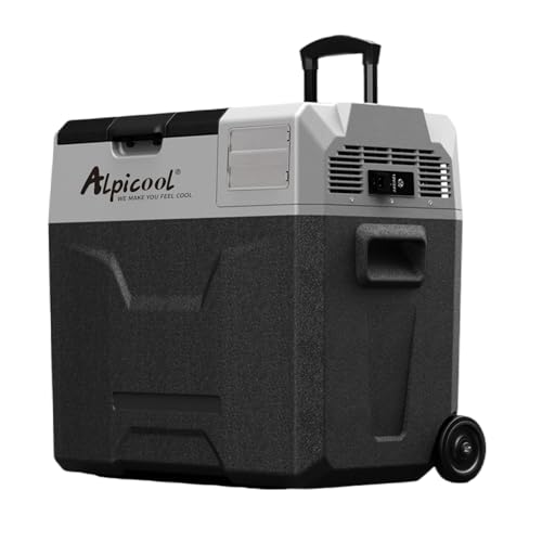 Alpicool ECX50 - Frigorifero a compressore da 50 l, 12 V, per il campeggio con porta USB, asta...