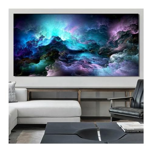 Impression sur toile nuages colorés pour un salon moderne et chaleureux peinture 25x50 cm