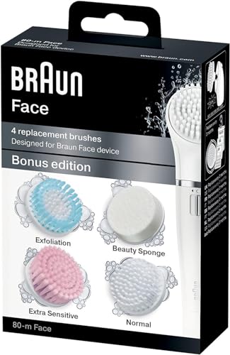Braun Face - Cepillos de recambio para dispositivo de limpieza facial, 4 cepillos
