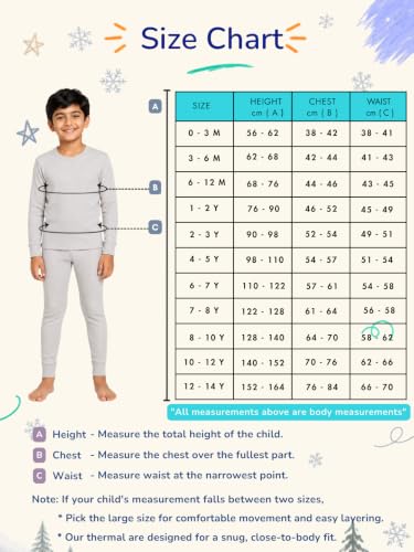 Image of mackly Kids Thermal Set for Boys, Cotton Full Sleeve Winter Wear | 1 Pack