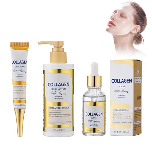 Ensemble De Soins Du Visage, Avec Sérum Anti-Rides & Anti-âge, Crème Anti-âge Pour Les Yeux,Lait Corps Fermeté, 3pièces Coffrets De Soins Pour La Peau Pour Adolescentes Et Femmes Essence Eye Body3pcs