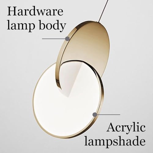 Iluminación colgante de acero inoxidable redonda con acabado oro de 28 cm de diámetro 6