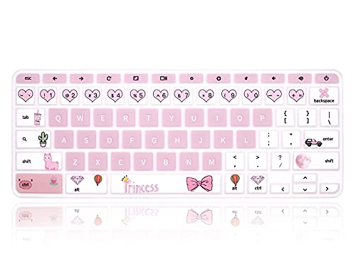 MMDW Silicone Keyboard Cover for Acer Chromebook Spin 11 311 CP311 511 512/Chromebook 11 CB3-131 CB3-132 CP311 C738T CB5-132T/Chromebook Spin 713 CP713 R13 CB5-312T/Chromebook 14 15.6 inch,Princess