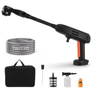 Akku Hochdruckreiniger für Makita 18V, 69 Bar Mobile Akku-Hochdruckreiniger, Trag... Hochdruckreiniger 6-in-1 verstellbare Düse, Ultrastarke Reinigung, 7 Meter Schlauch for Auto/Garten Reinigung