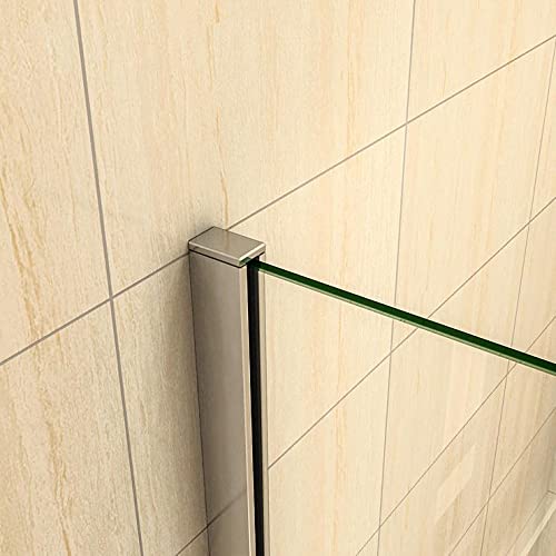 AICA écran de baignoire 70x130cm pare-baignoire fixé en 5mm verre anticalcaire