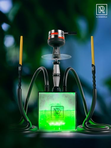 Image of M. ROSENFELD Premium Hookah Hose with Mouthpiece - 60 inch Long Silicone Water Pipe Hose, Washable, with 15 inch Aluminum Easy-Grip Mouthpiece - Modern Design Handle, Won't Rust or Ghost Hookah Hose Silicone