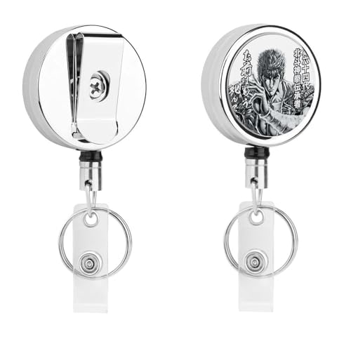 名札ホルダー 北斗の拳 IDカードホルダ ネームホルダー 伸縮キーホルダー 定期入れ ステンレス製 おしゃれ リールキーホルダー 社員証 紛失防止 引き込み式 最長62cm プレゼント