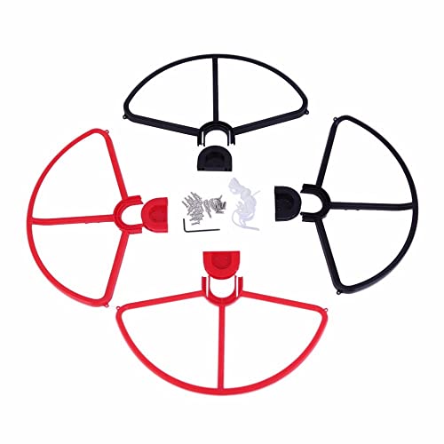 WJYOZSA Protector de hélice liberación rápida 4 Piezas for dji Phantom 3 3A 3P 3S SE 2 Drone Blade Bumper Props Rojo y Negro Fácil de Reparar