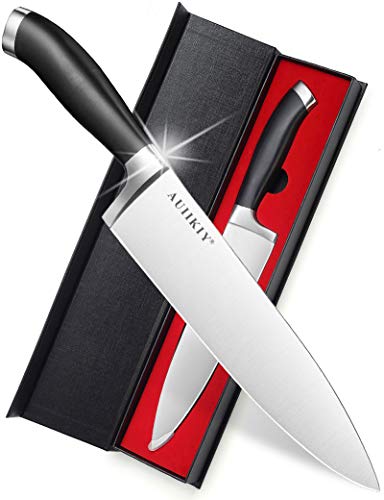 AUIIKIY Professional Chef Knife 8 Inch Forged, Ultra Sharp kitchen knife made of German High Carbon Stainless Steel,chef's knife with Ergonomic Handle